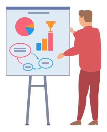 Businessman presenting statistical data  Illustration