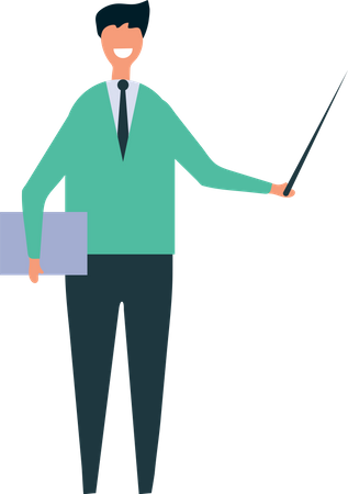 Businessman presenting using stick Illustration