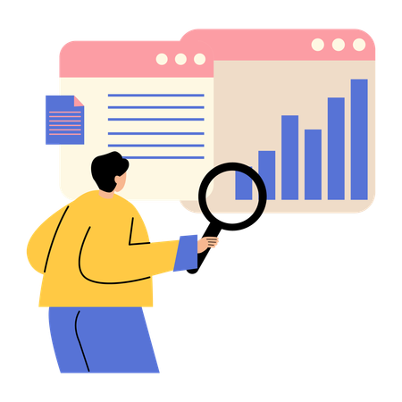 Businessman presents business analysis methods in meeting  Illustration