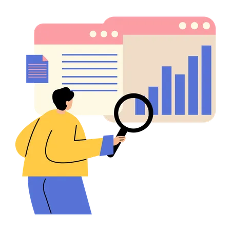 Businessman presents business analysis methods in meeting  Illustration