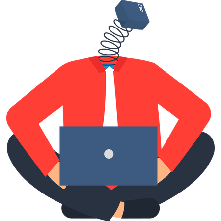 Businessman pressing escape key  Illustration