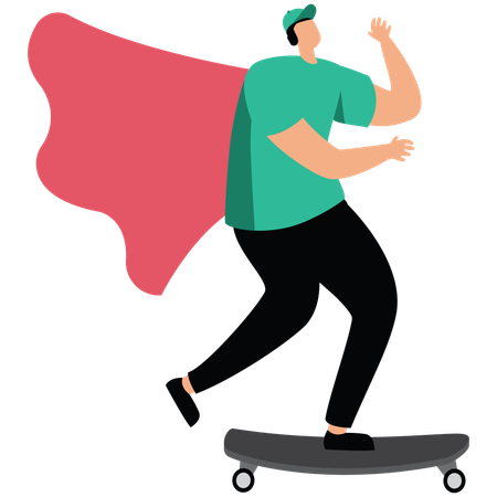 Businessman pretend to be superhero  Illustration