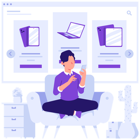 Businessman promotes marketing strategies  Illustration
