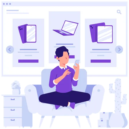 Businessman promotes marketing strategies  Illustration