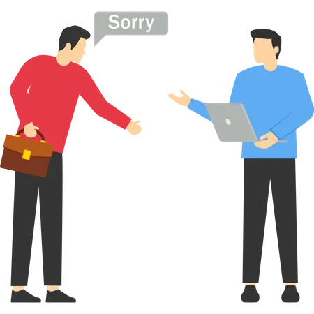 Forgive Or Feel Sad Concept Businessman Prostrate Apologize To Apologize Apologize Or Apologize Regret What Happened To Apologize Professional Or Leadership After Mistake Or Failure Vector Icon Illustration