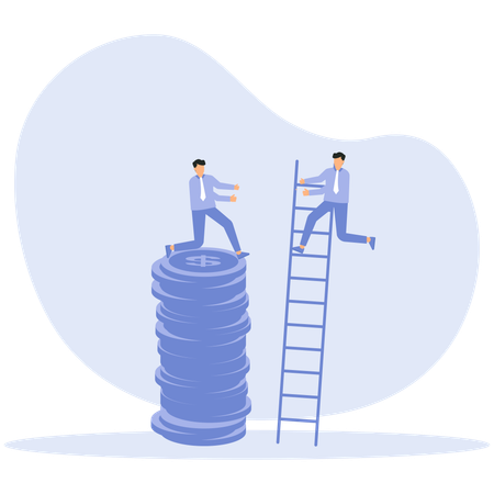 Businessman Protecting money from trap  Illustration