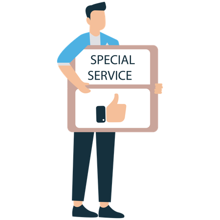 Businessman providing Premium Business Service  Illustration