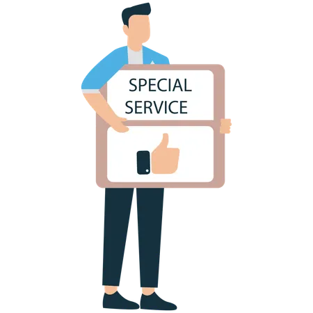 Businessman providing Premium Business Service  Illustration