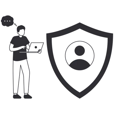 Businessman providing user protection  Illustration