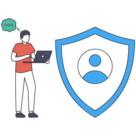 Businessman providing user protection  Illustration