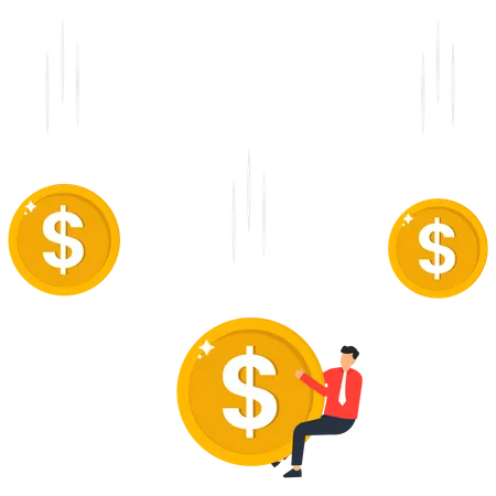 Businessman pull money  Illustration