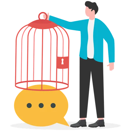 Businessman pulling cake from chat  Illustration