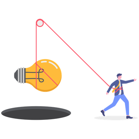 Businessman Pulling idea  Illustration
