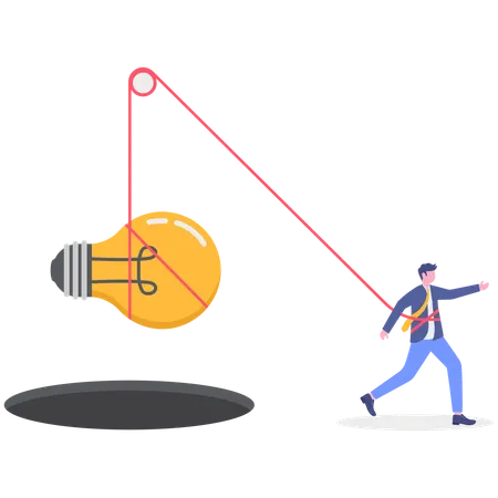 Businessman Pulling idea  Illustration