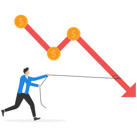 Cost Reduction Concept With Businessmen Pulling A Rope Symbol Illustration
