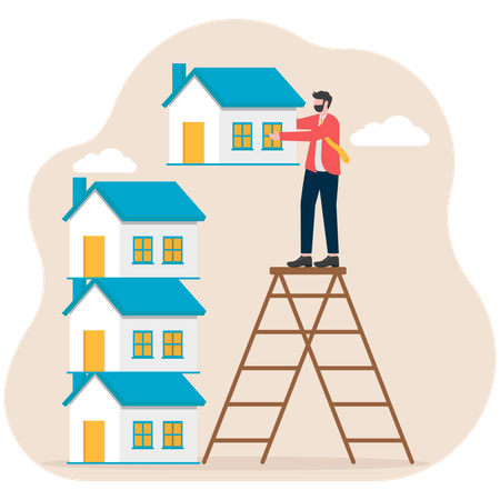 Businessman purchase new houses  Illustration