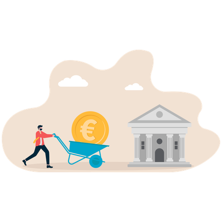 Businessman purchases new home  Illustration