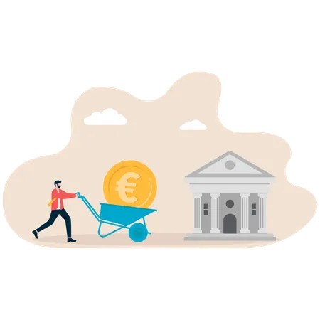 Businessman purchases new home  Illustration