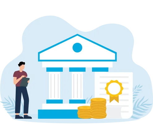 Businessman purchasing bonds stock on capital market finance  Illustration