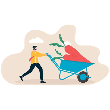 Businessman purchasing vegetable from market  Illustration