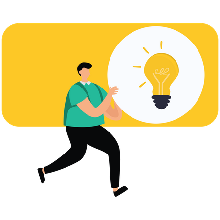 Businessman push toggle switch to turn on idea  Illustration