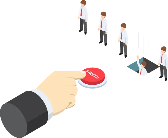 Businessman pushing fired button Illustration