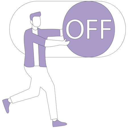 Businessman Pushing off toggle  Illustration
