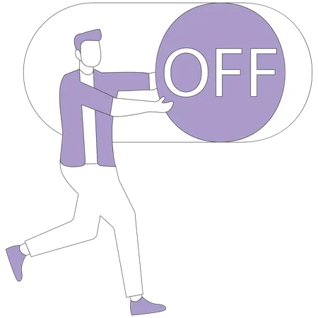 Businessman Pushing off toggle  Illustration