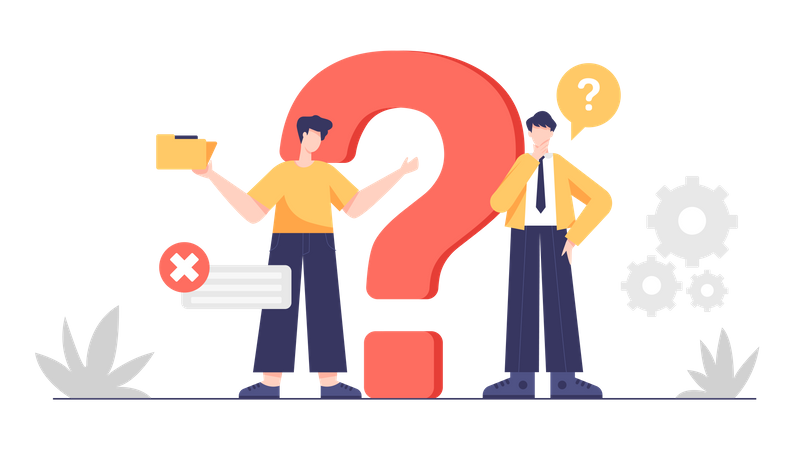 Businessman Q and A  Illustration