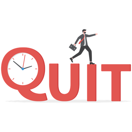 Businessman quit a office job  Illustration