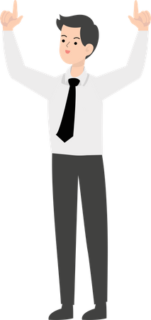 Businessman raising both hands  Illustration