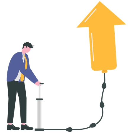 Businessman raising business investment  Illustration