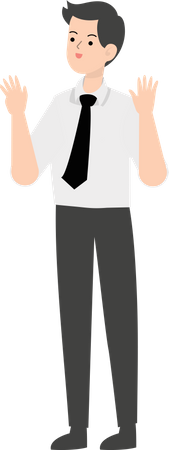 Businessman raising hands Illustration