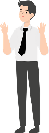 Businessman raising hands  Illustration