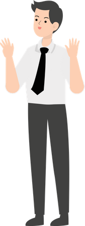 Businessman raising hands  Illustration