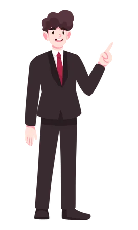 Businessman raising one finger Illustration