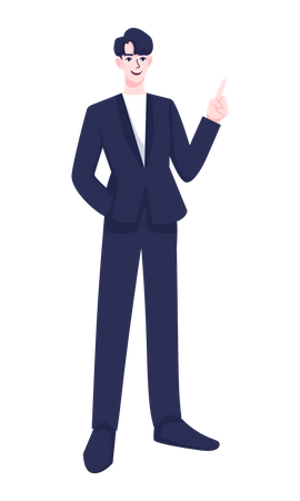 Businessman raising one finger  Illustration