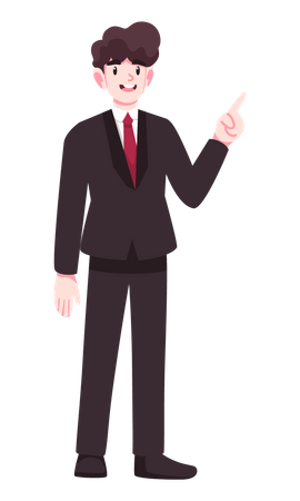 Businessman raising one finger  Illustration