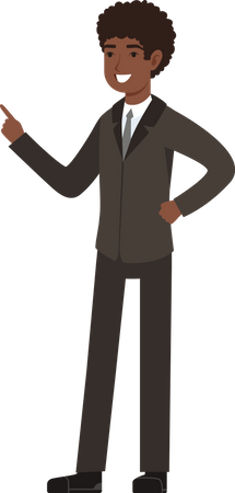 Businessman raising one finger  Illustration