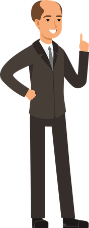 Businessman raising one finger  Illustration