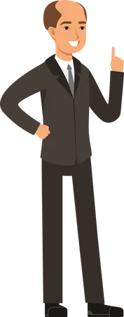 Businessman raising one finger  Illustration