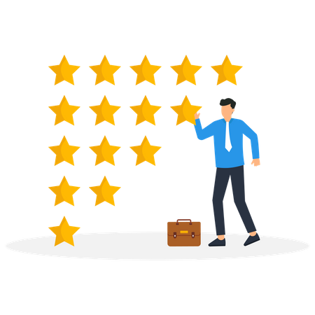 Businessman rated five stars  Illustration