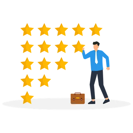 Businessman rated five stars  Illustration