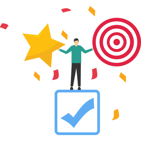 Businessman rating business target  Illustration
