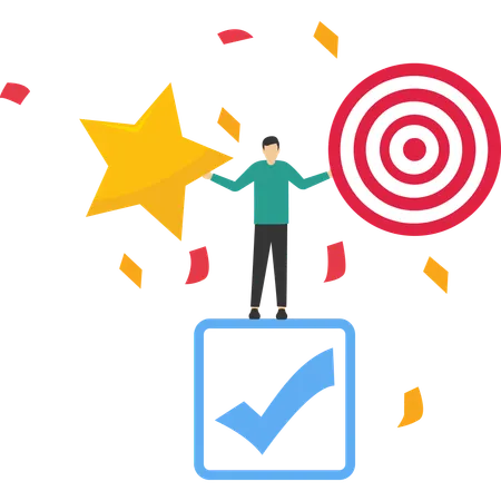 Businessman rating business target  Illustration