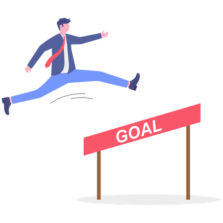 Businessman Reach business goal  Illustration