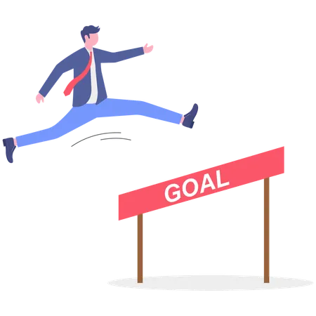Businessman Reach business goal  Illustration