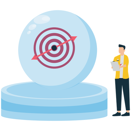 Businessman Reaching Business Goals  Illustration