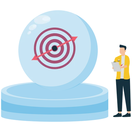 Businessman Reaching Business Goals  Illustration