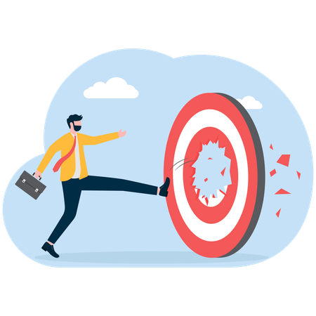 Businessman Reaching Target  Illustration